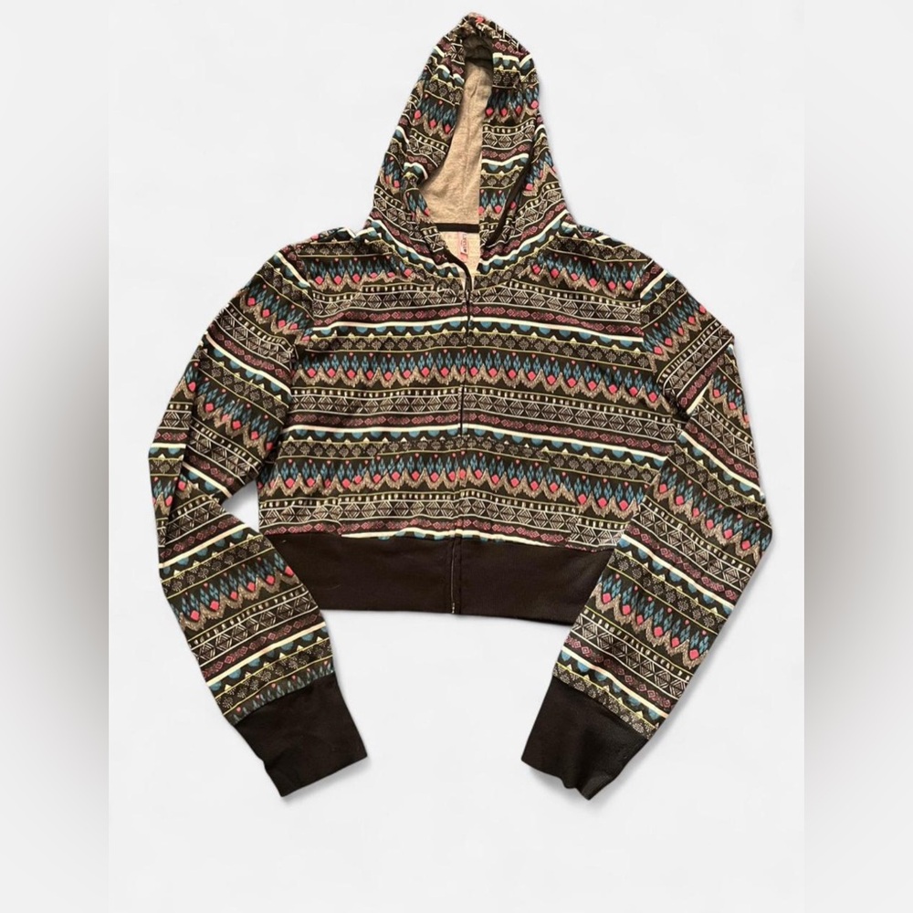 Rue21 Multicolor Patterned Cropped Hoodie